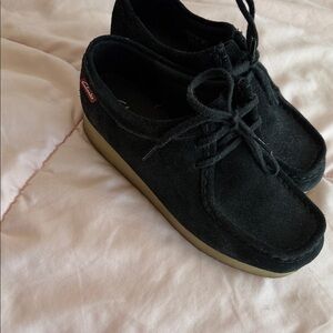 Clarks Black Suede Lace-Up Moccasin Sneakers